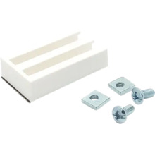 Image d''un jeu de glissières blanc avec vis et écrous