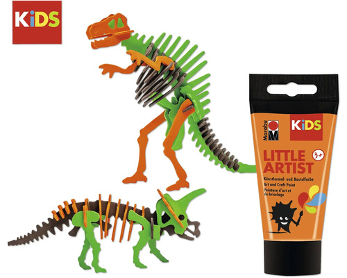 Kit de construction en bois pour modèles de dinosaures et tube de peinture loisirs créatifs