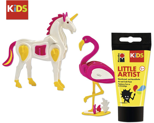 Kit de bricolage pour enfants avec licorne, flamant rose et peinture