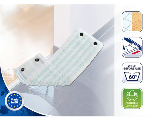 Lingette de nettoyage pour balai à franges avec symboles et labels