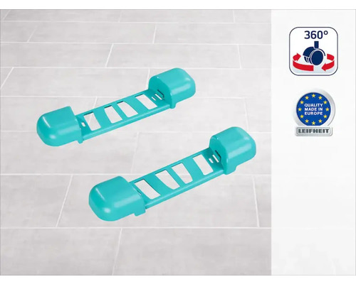 Zwei Möbelroller in Türkis