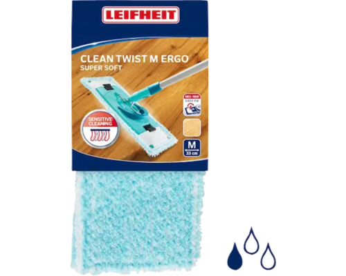 Leifheit Clean Twist M Ergo Super Soft Housse de balai à franges