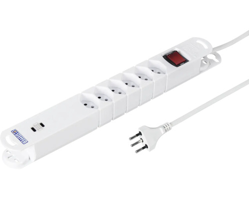 Bloc multiprise Variabl 6xT13 2xUSB PD 3 m blanc