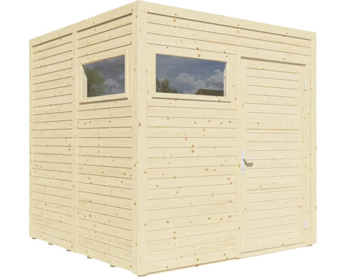 Abri de jardin en bois avec fenêtre et porte