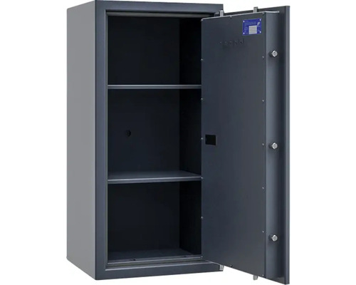 Coffre-fort ouvert avec deux étagères