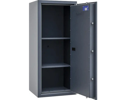 Offener Tresor mit Fachböden für sichere Aufbewahrung