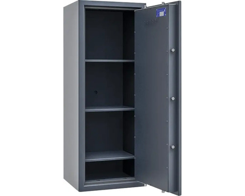 Coffre-fort ouvert avec plusieurs étagères