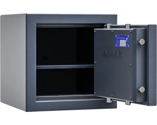 Geöffneter Tresor mit Fachboden