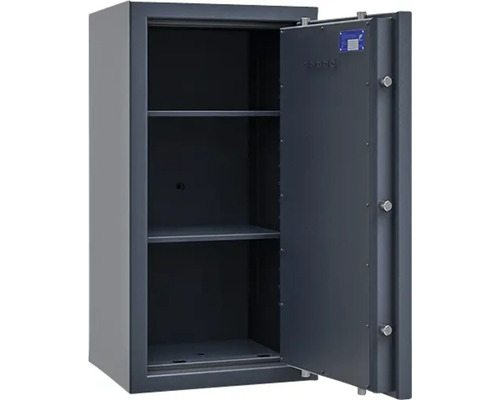 Geöffneter Tresor mit Regalböden