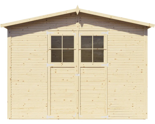 Abri de jardin avec porte double et fenêtres
