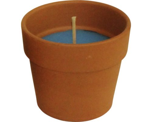 Kerze in Terrakotta Blumentopf