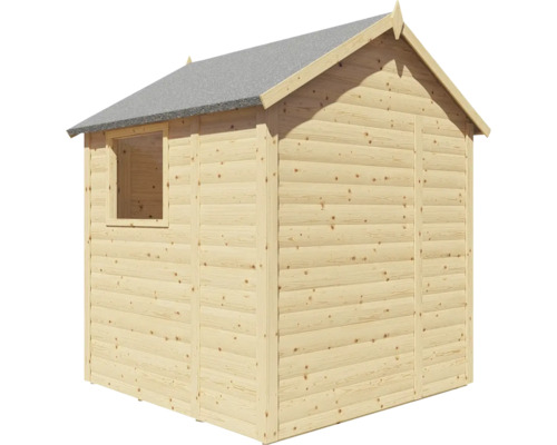 Abri de jardin en bois avec fenêtre et toiture grise