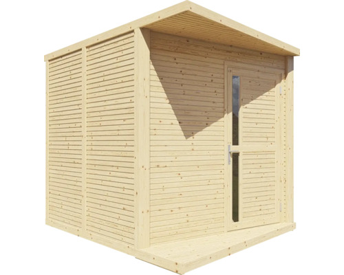 Abri de jardin en bois avec porte et petite fenêtre