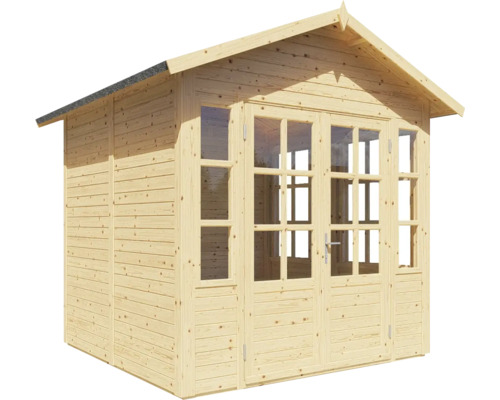 Abri de jardin en bois avec fenêtres et double porte