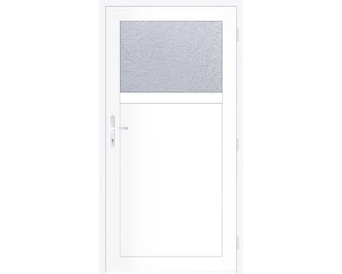 Weisse Haustür mit Glaseinsatz