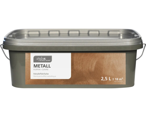 Peinture à effet métallique StyleColor MÉTAL cuivre 2,5 l Seau de peinture à effet métal cuivre 2,5 litres