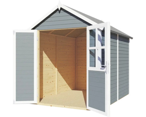 Abri de jardin avec double porte et porte vitrée