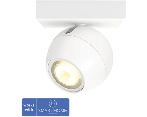 Philips Hue White Ambiance LED Deckenleuchte Buckram 1er-Spot weiss