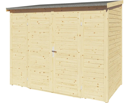 Abri de jardin en bois avec trois portes