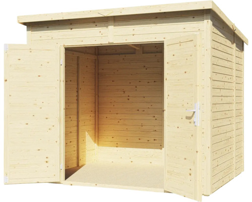 Abri de jardin en bois ouvert avec porte double