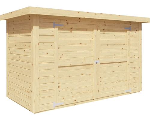 Abri de jardin en bois avec double porte pour ranger les outils et meubles de jardin