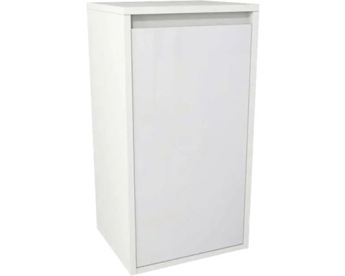 Demi armoire haute suspendue avec panier à linge Devo Cristal 2.0 lxhxp 40x76x35 cm alpine white/signal white glass