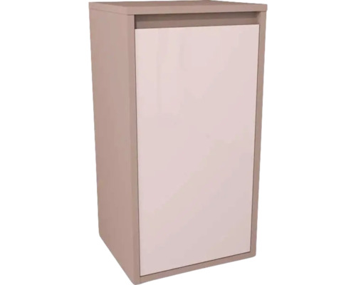 Demi armoire haute suspendue avec panier à linge Devo Cristal 2.0 lxhxp 40x76x35 cm antique rose/rosa pesca glass