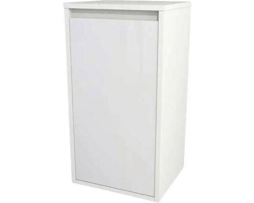 Demi armoire haute suspendue avec 1 porte Devo Cristal 2.0 gauche lxhxp 40x76x35 cm alpine white/signal white glass