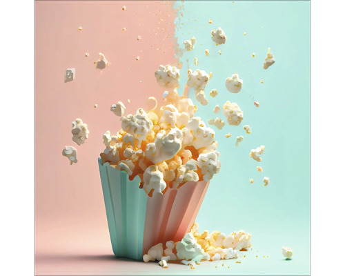 Tableau en verre Popcorn 20x20 cm
