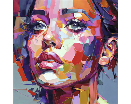 Tableau en verre Colorful Woman Portrait I 20x20 cm