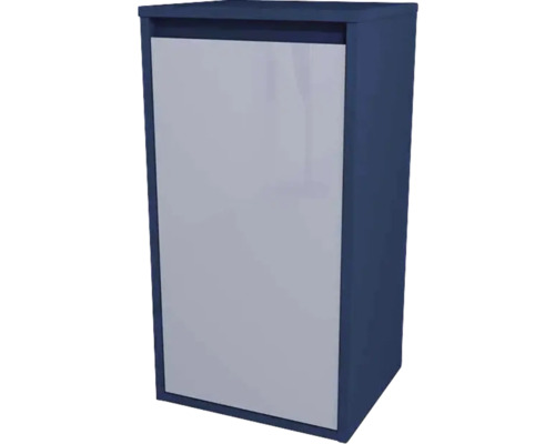 Demi armoire haute suspendue avec 1 porte Devo Cristal 2.0 gauche lxhxp 40x76x35 cm tyrolean blue/metal blue glass