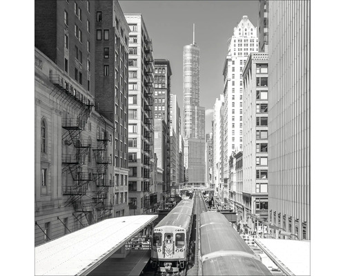 Tableau en verre Train In Downtown 20x20 cm