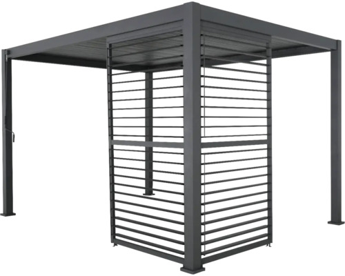 Pergola autoportante avec paroi à lamelles