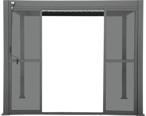 Porte coulissante avec moustiquaire pour toit de terrasse