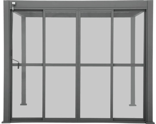 Porte coulissante Mirador Classic, Deluxe PC 400 370,5 x 235 cm anthracite Paroi latérale de pavillon avec protection visuelle et manivelle