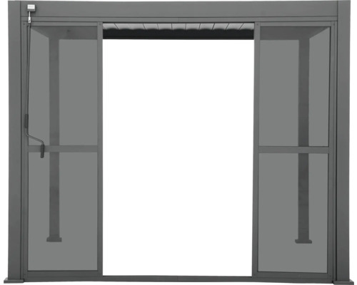 Porte coulissante avec protection anti-insectes pour toit de terrasse