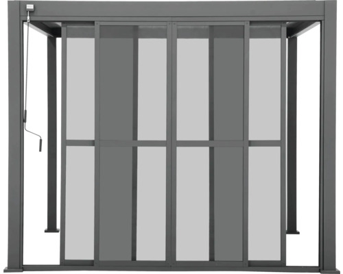 Tonnelle grise avec paroi latérale abaissée