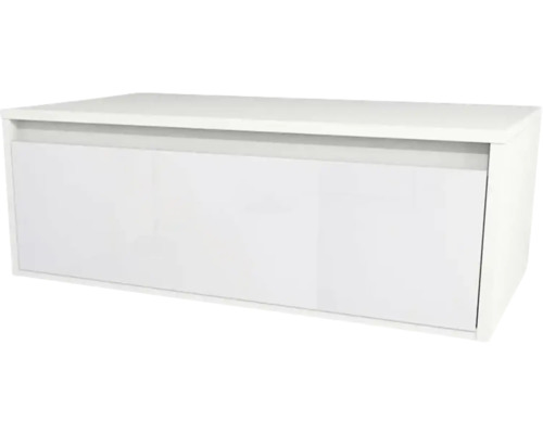 Meuble sous vasque Devo Cristal 2.0 lxhxp 90x32x49 cm alpine white/signal white glass