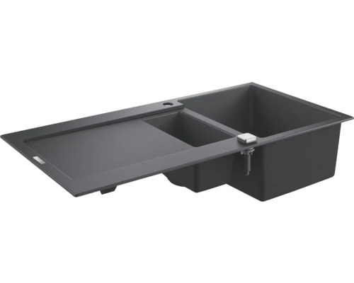 Évier composite avec égouttoir GROHE K500 1000x500 mm noir-granite 31646AP0 Évier avec égouttoir et deux cuves