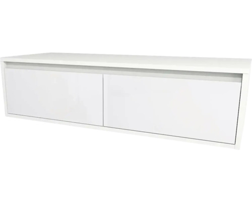 Waschtischunterschrank Devo Cristal 2.0 BxHxT 120x32x49 cm alpine white/signal white glass