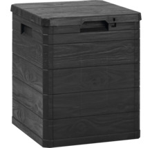Coffre de rangement noir aspect bois pour l''extérieur