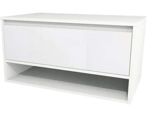 Meuble sous vasque Devo Cristal 2.0 lxhxp 90x47x49 cm alpine white/signal white glass