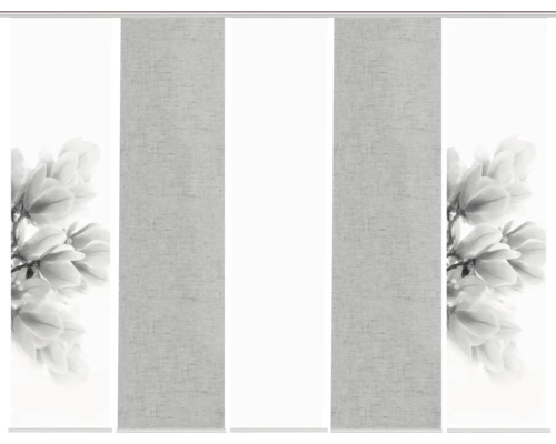 Panneau japonais Kessi impression numérique gris 60x245 cm lot de 5