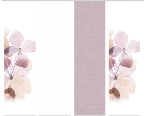 Panneau japonais Bonita impression numérique rose 60x245 cm lot de 4