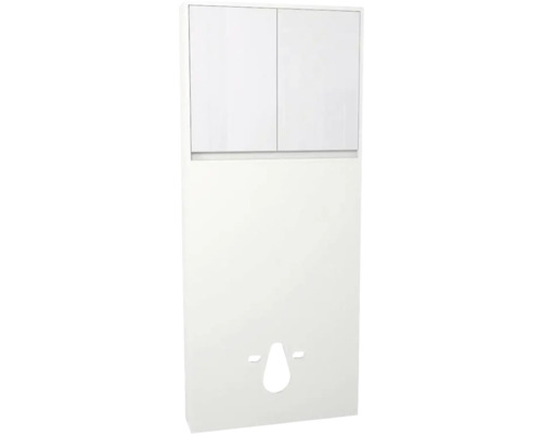 Revêtement de réservoir de chasse d'eau avec armoire Devo Cristal 2.0 LxHxP 80x188x19 cm alpine white/signal white glass