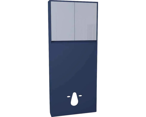 Revêtement de réservoir de chasse d'eau avec armoire Devo Cristal 2.0 LxHxP 80x188x19 cm tyrolean blue/metal blue glass