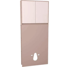 Spülkastenverkleidung mit Schrank und Seitenregal Devo Cristal 2.0 BxHxT 80x188x19 cm antique rose/rosa pesca glass