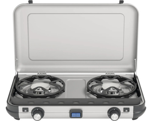 Réchaud double avec couvercle ouvert