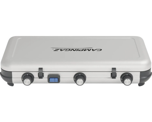 Réchaud de camping avec trois brûleurs et bouton d''allumage