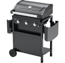 Gasgrill mit drei Brennern, Ablageflächen und Rollen für den Transport
